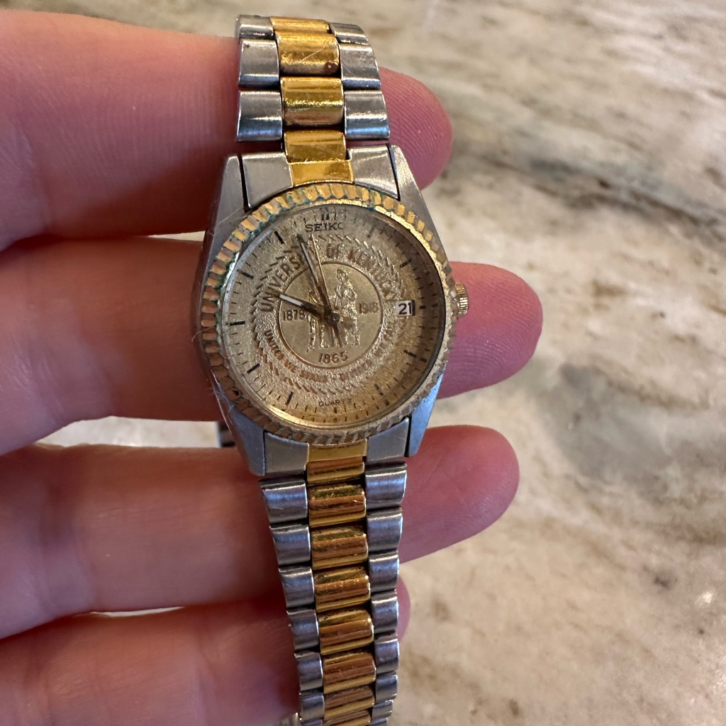 Seiko University Of Kentucky Ladies Silver And Gold Watch